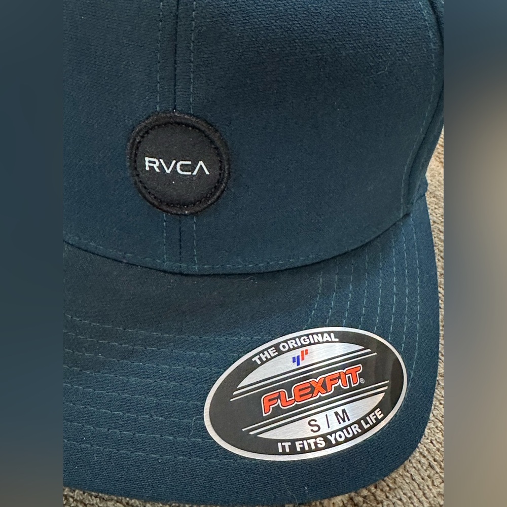 RVCA Flexfit Hat in color Teal - Picture 5 of 10